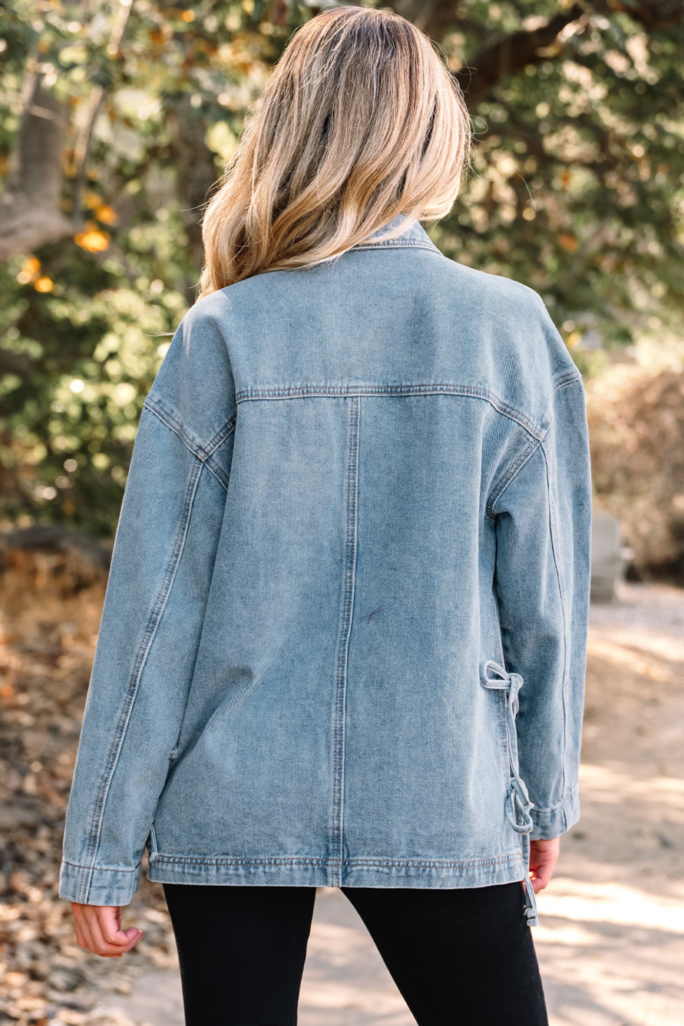 Frankie Side Tie Light Denim Jacket