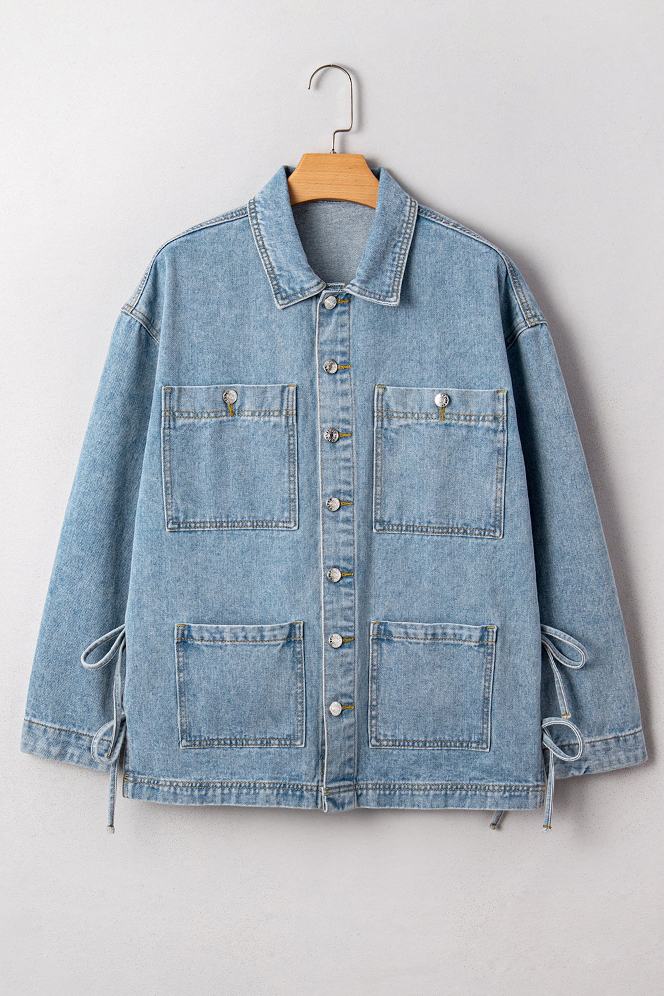 Frankie Side Tie Light Denim Jacket
