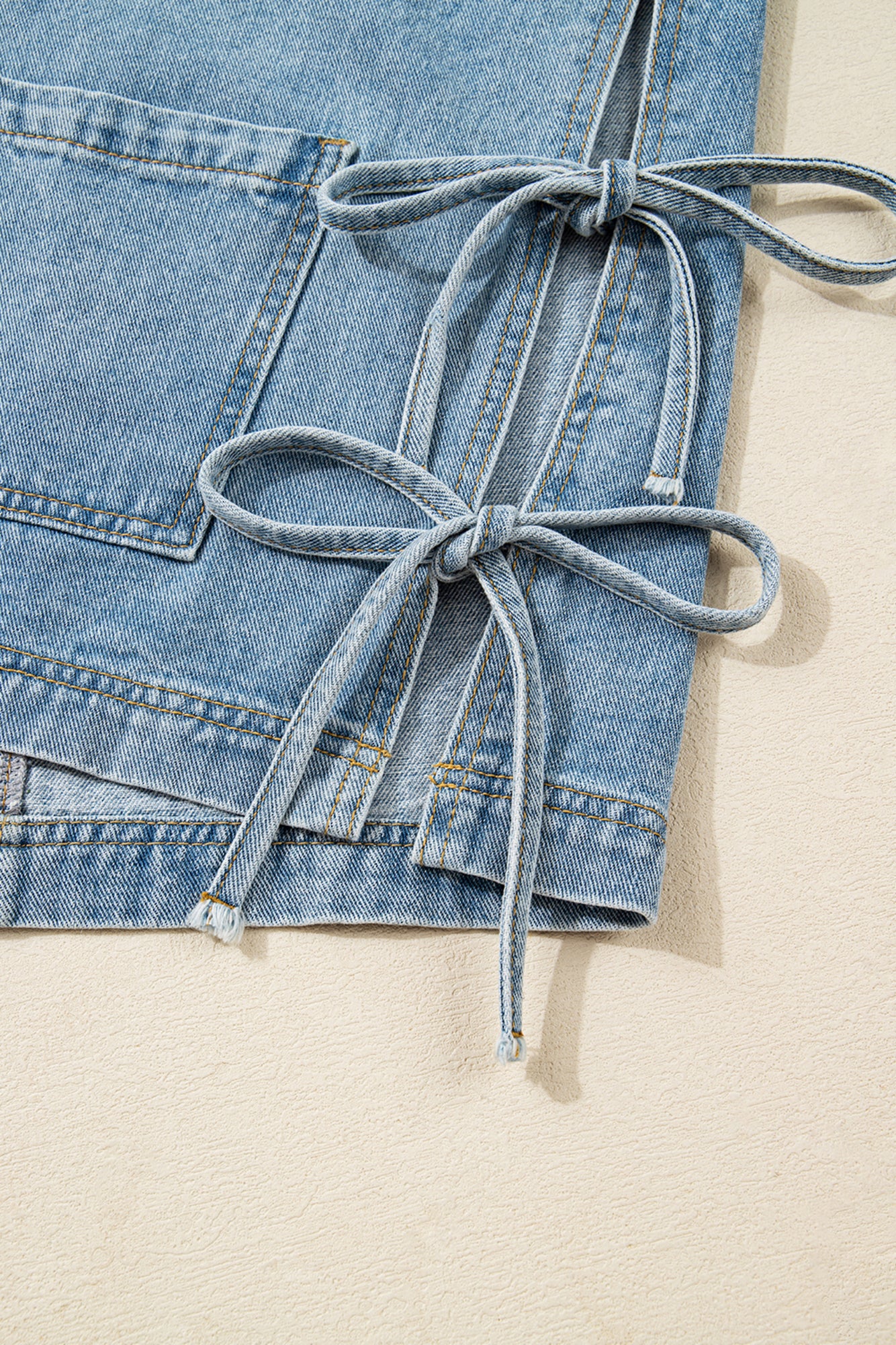 Frankie Side Tie Light Denim Jacket