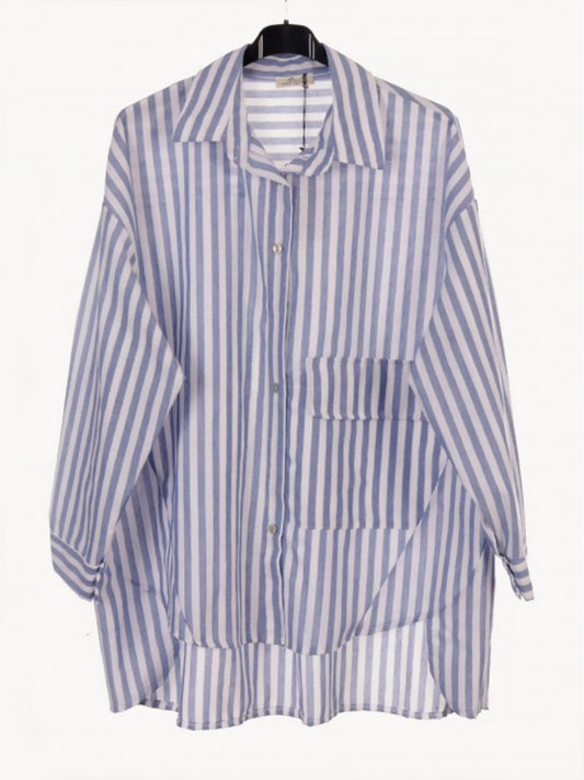 Florence Stripe Pocket Cotton Shirt