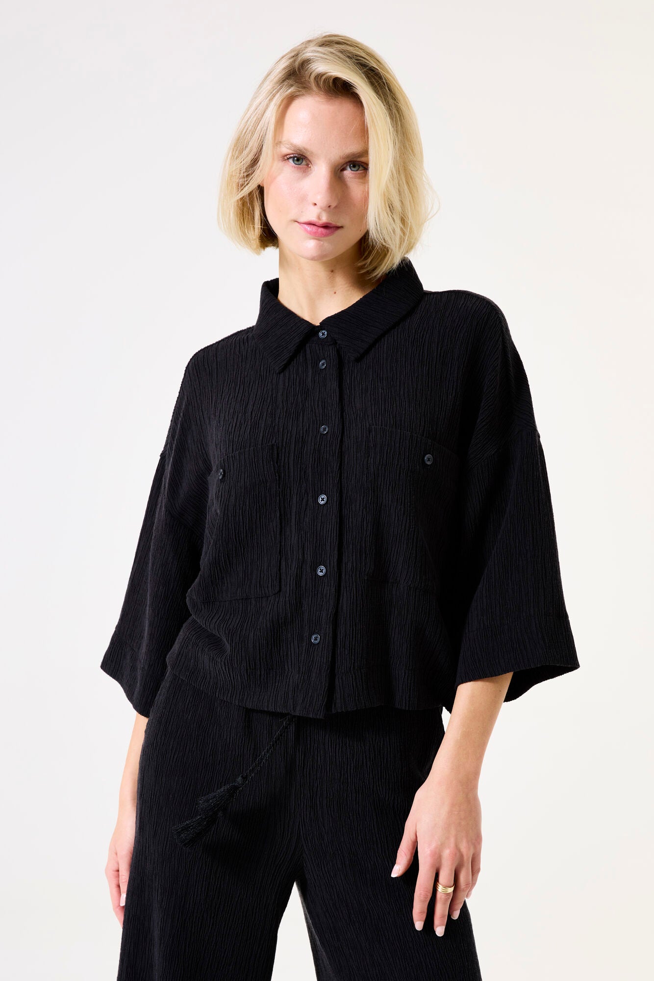 Ladies Shirt SS Black H50005