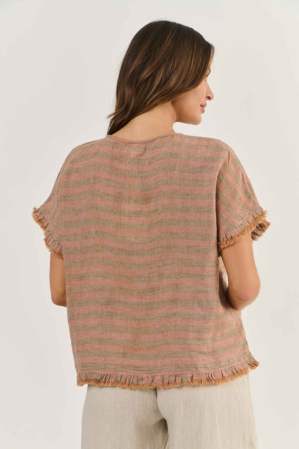 Naturals by O & J GA294 Linen Top - Brick