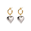 Heart Silver Gold Hoops
