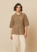 INDI + COLD SHORT SLEEVE CROCHET SHIRT