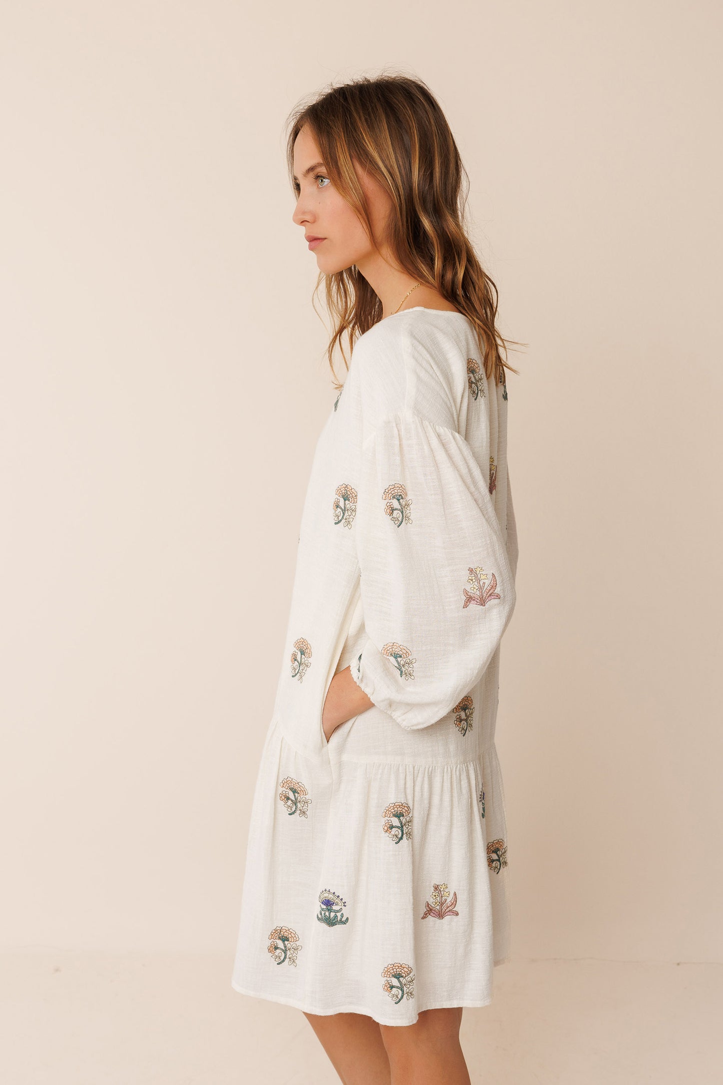 MULTI-COLOR EMBROIDERED DRESS