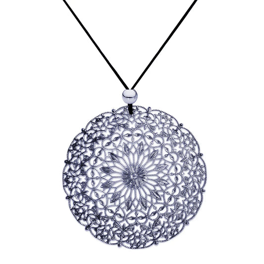 Lacey Black Circle Necklace