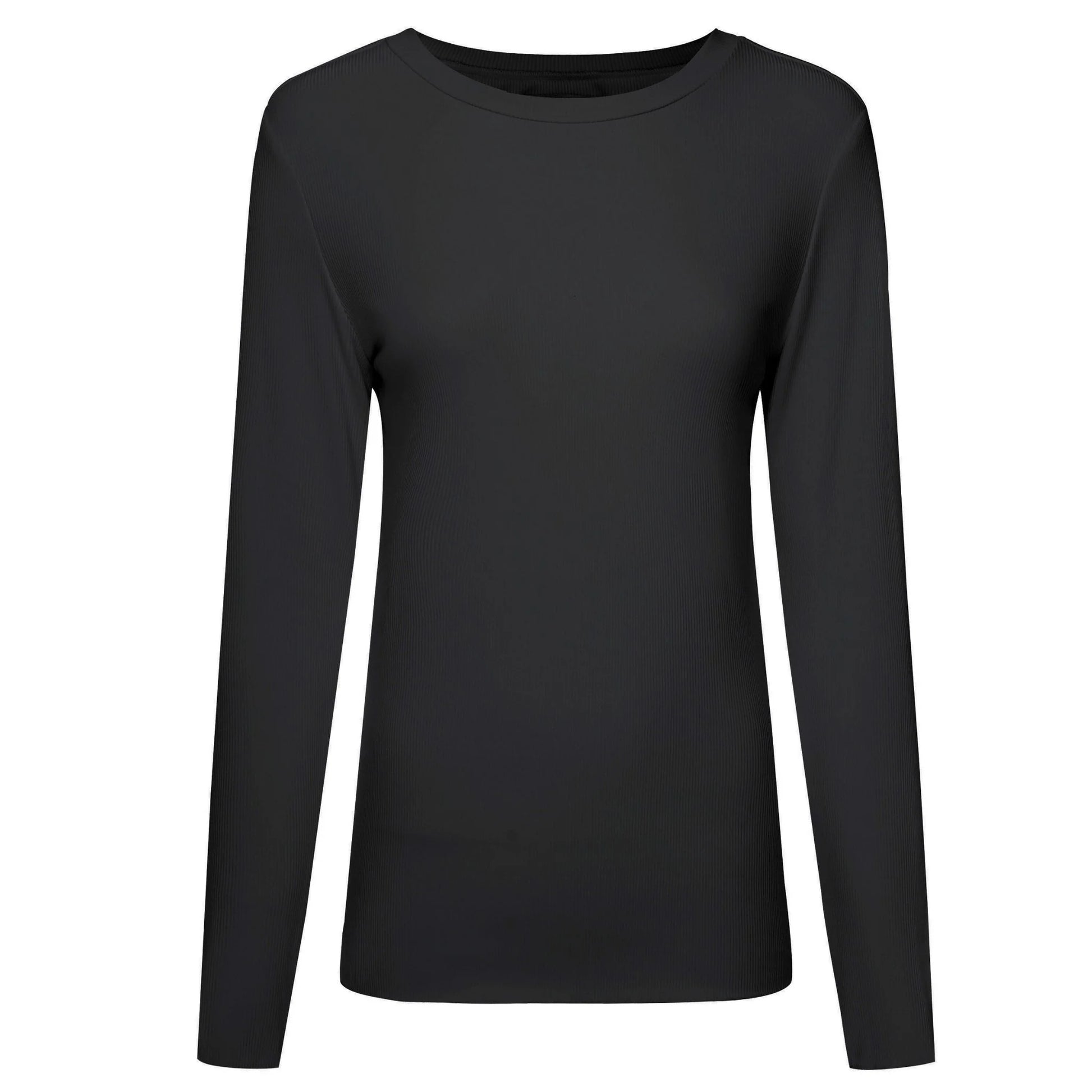 Moke Lina Long Sleeve Ribbed Top Black