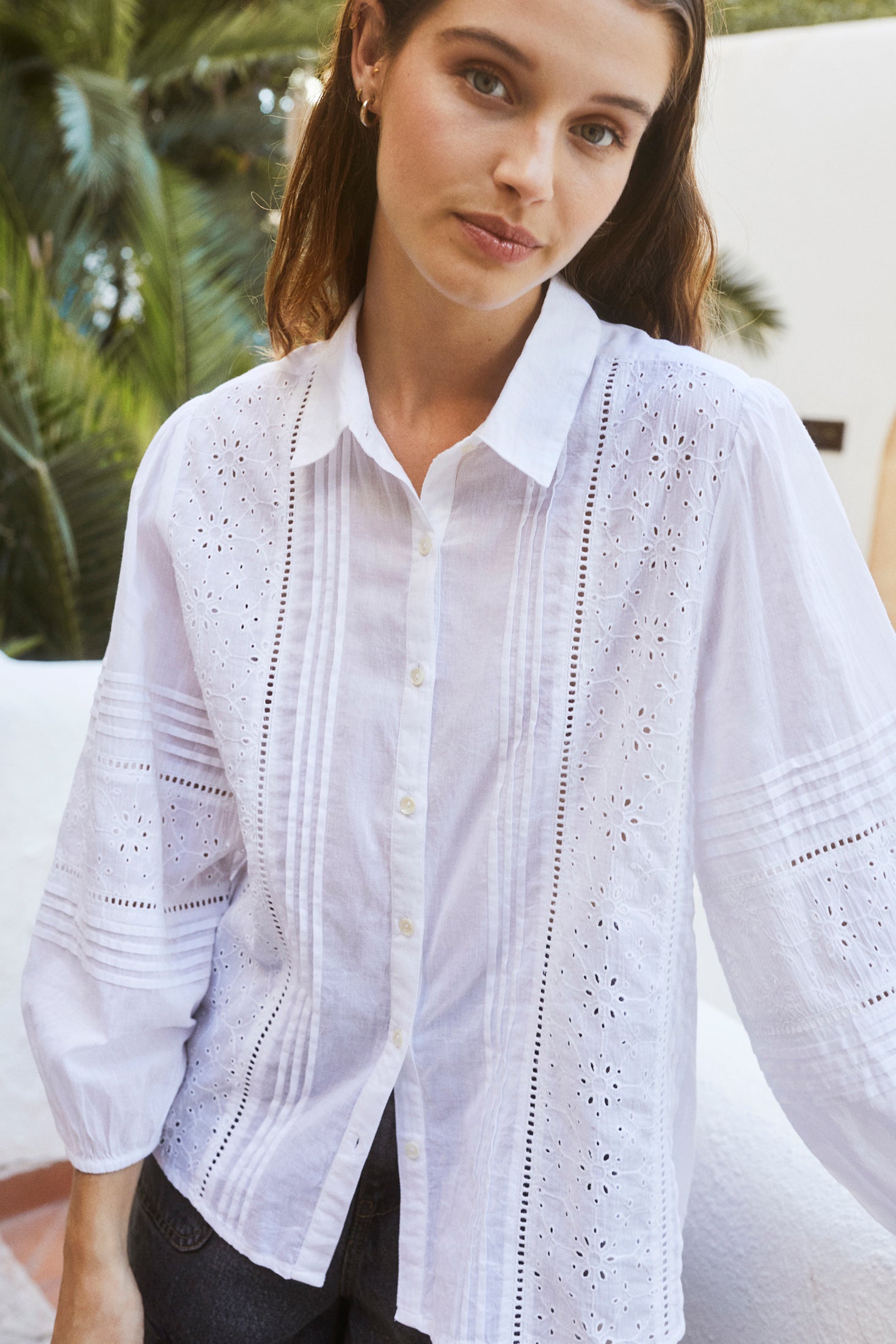 EMBROIDERED VOILE SHIRT
