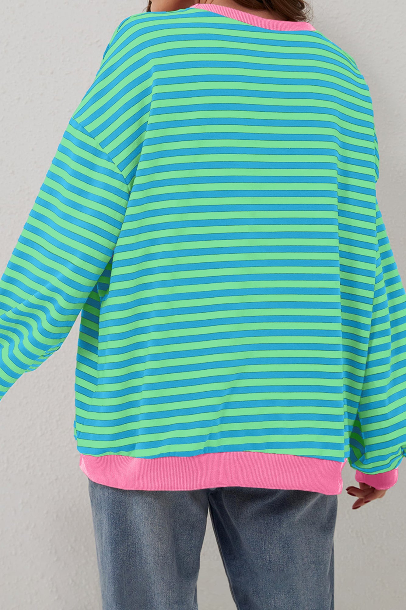 Minty Stripe Sweatshirt Small