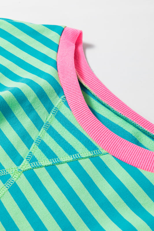 Minty Stripe Sweatshirt Small