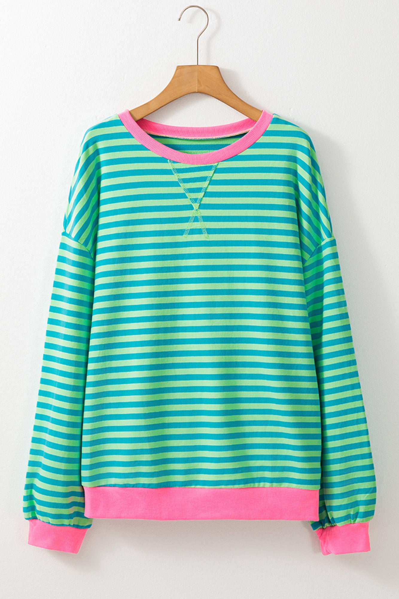 Minty Stripe Sweatshirt Small