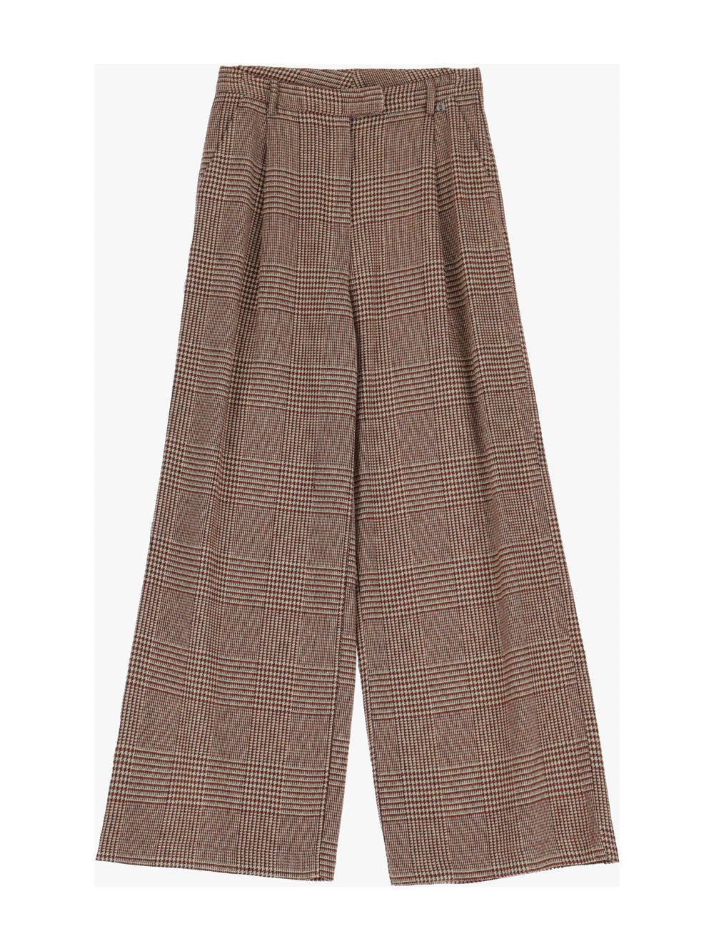 Check Houndstooth Wide Leg Pant
