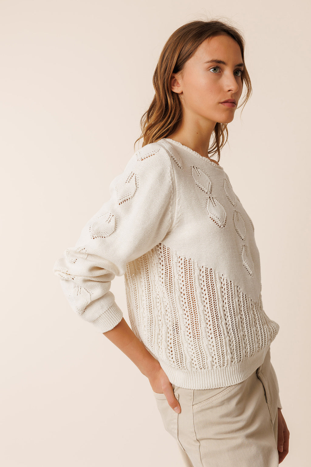 INDI + COLD CROCHET EFFECT SWEATER