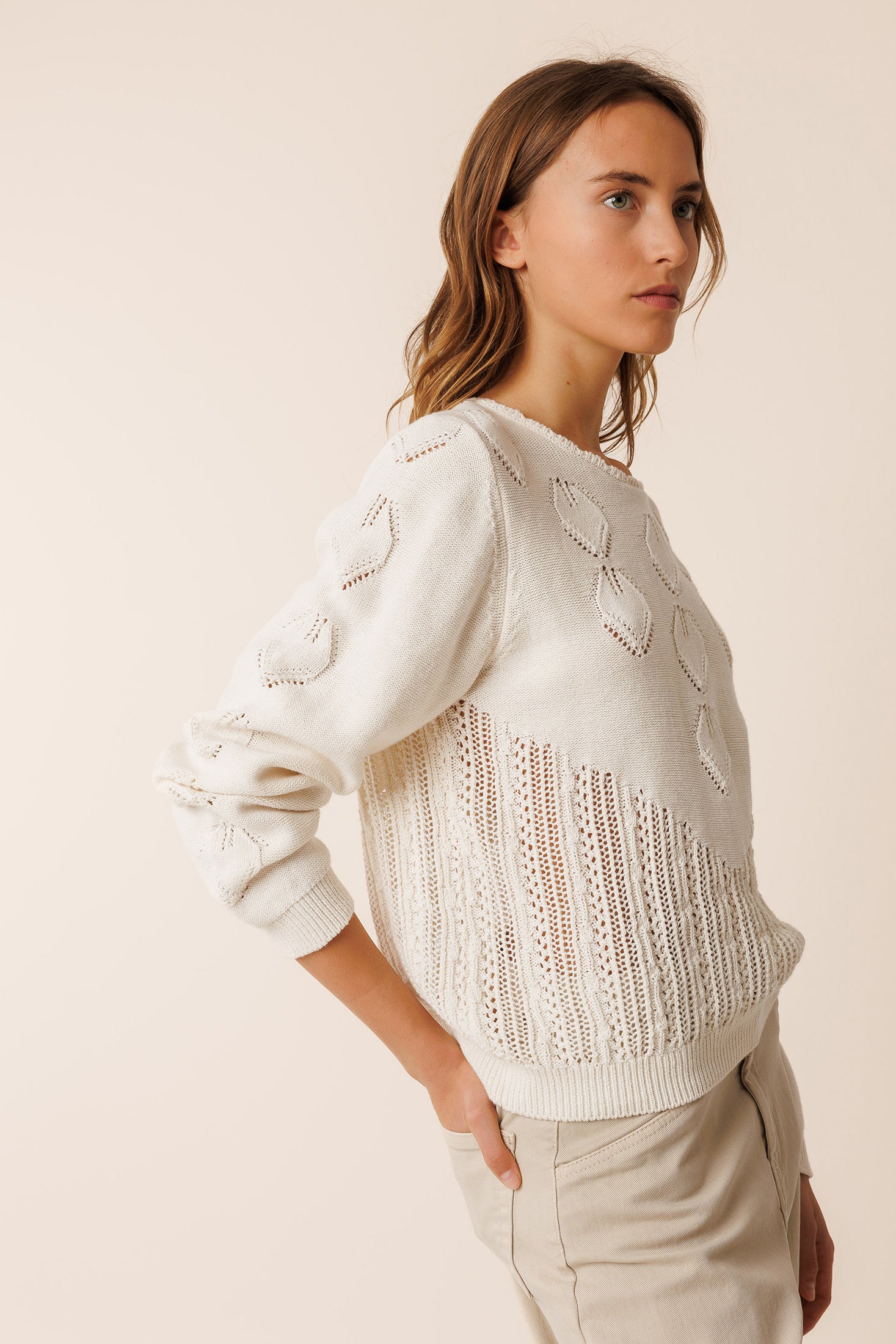 INDI + COLD CROCHET EFFECT SWEATER