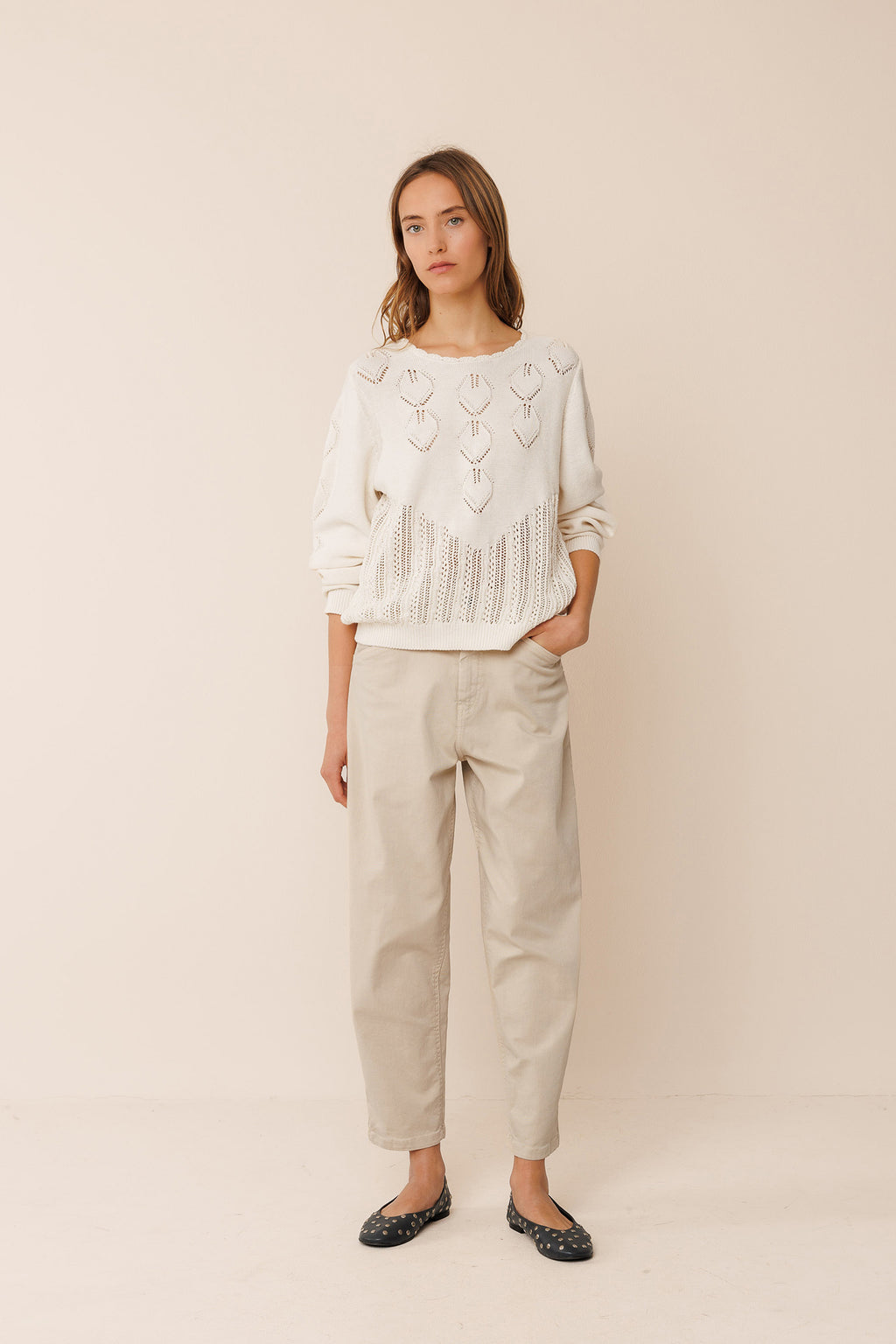 INDI + COLD CROCHET EFFECT SWEATER