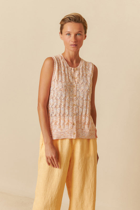 POINTELLE KNIT VEST 