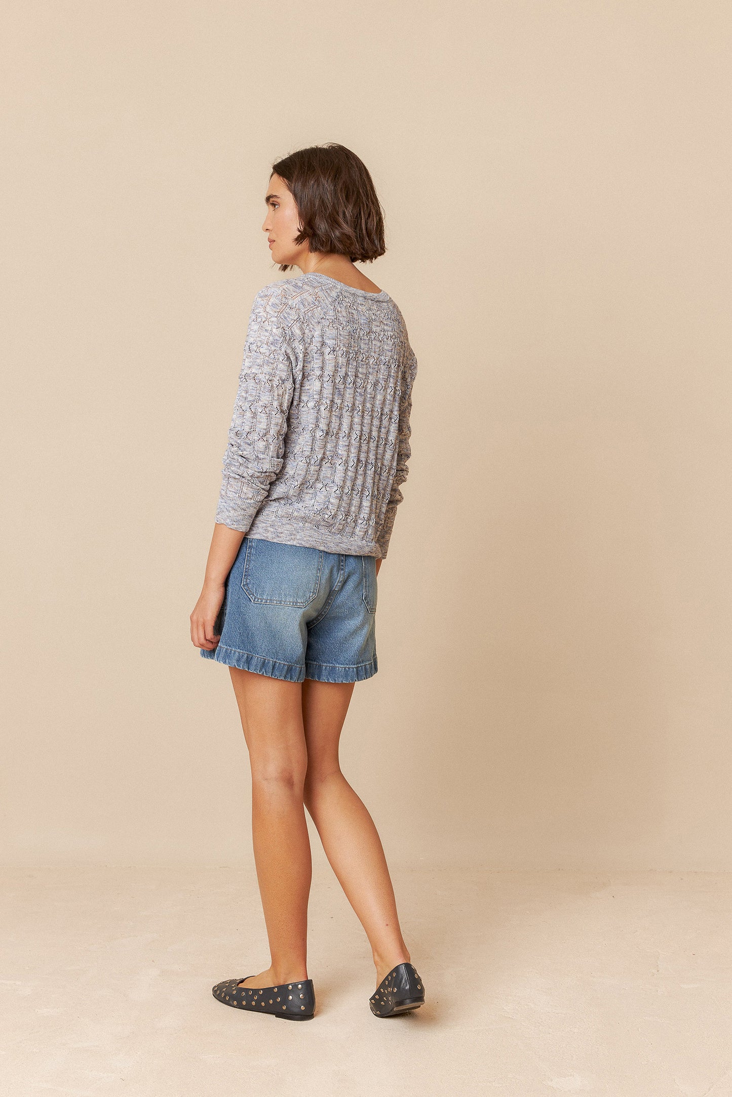 POINTELLE KNIT SWEATER