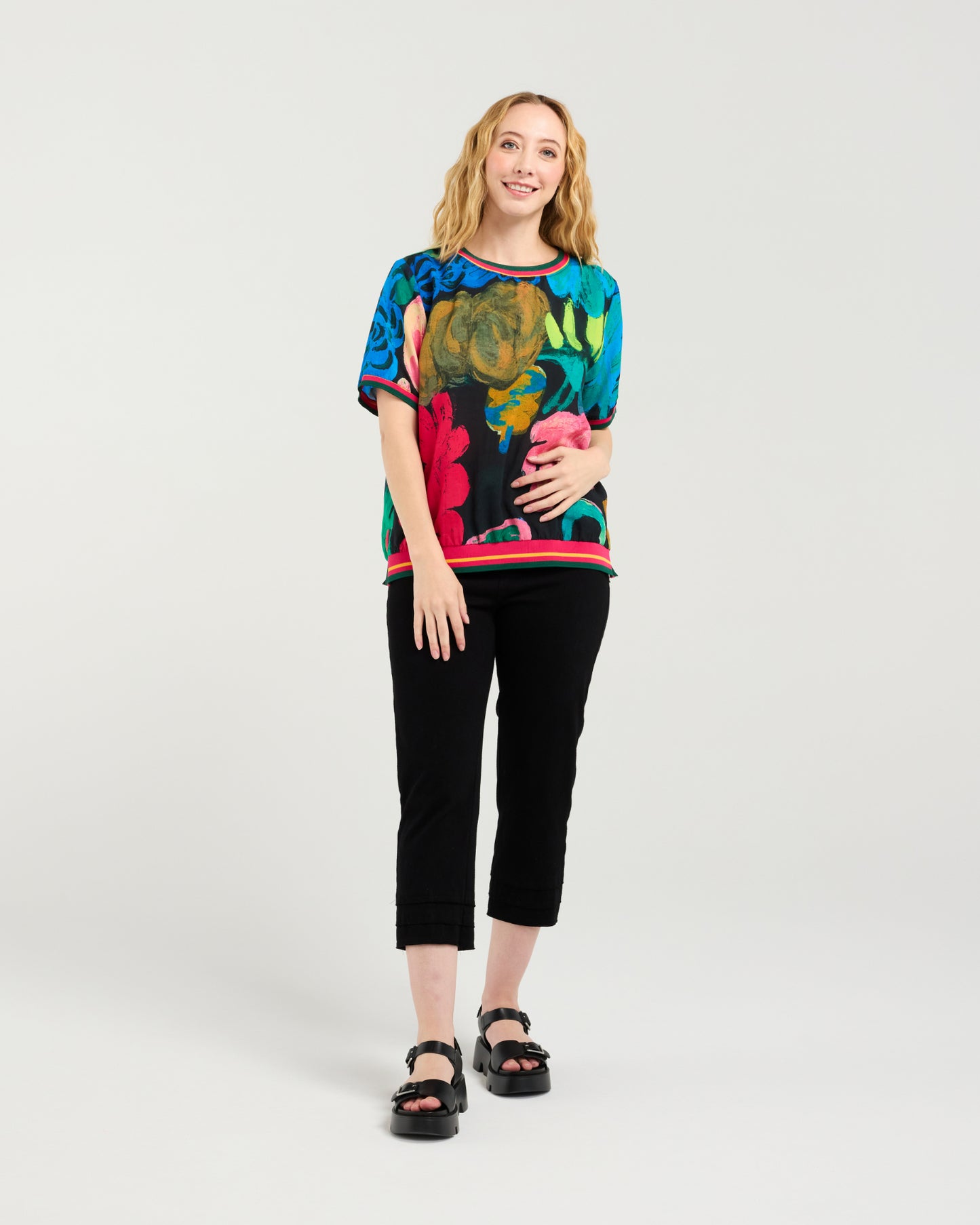 Zoe Top Midnight Fern