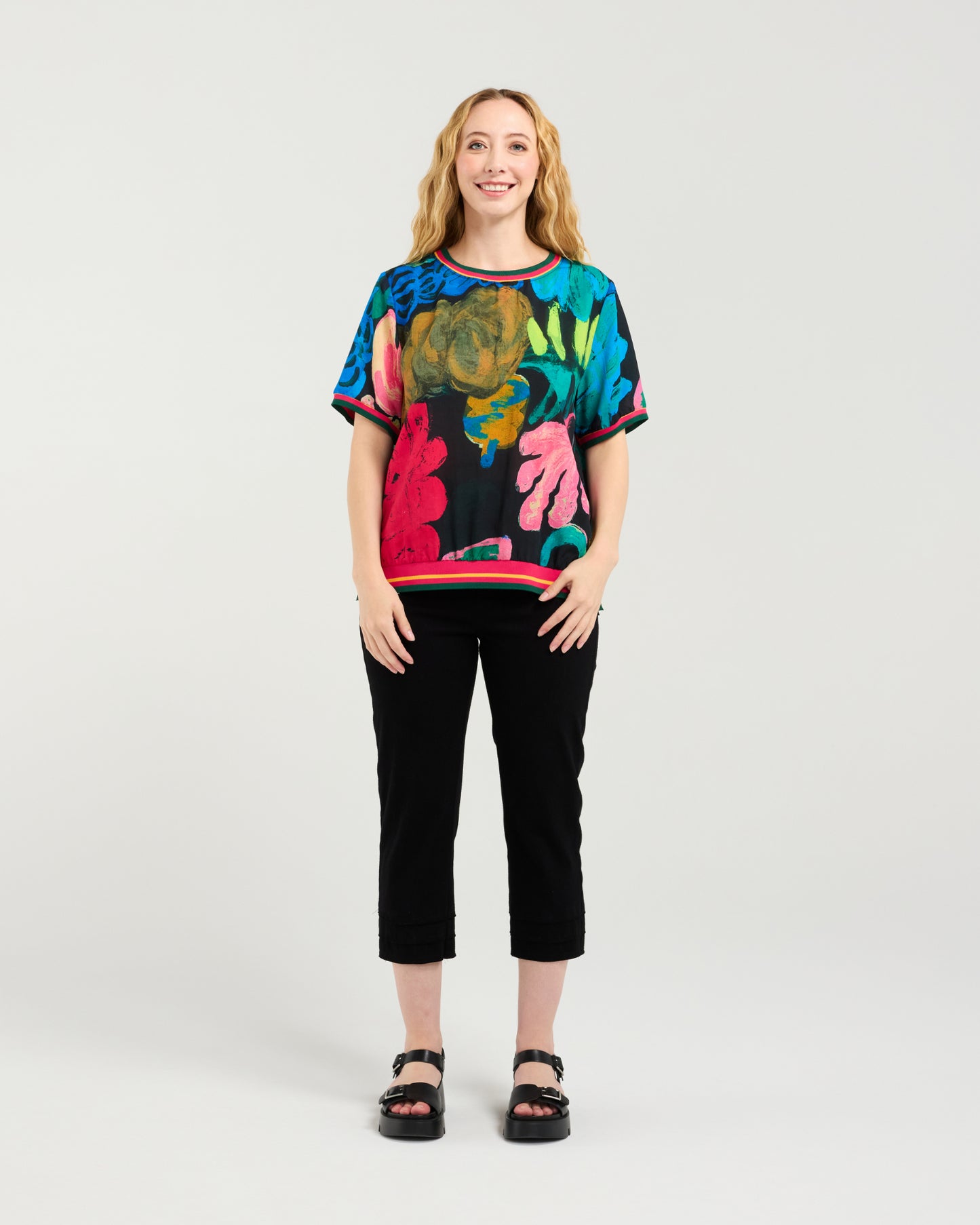 Zoe Top Midnight Fern