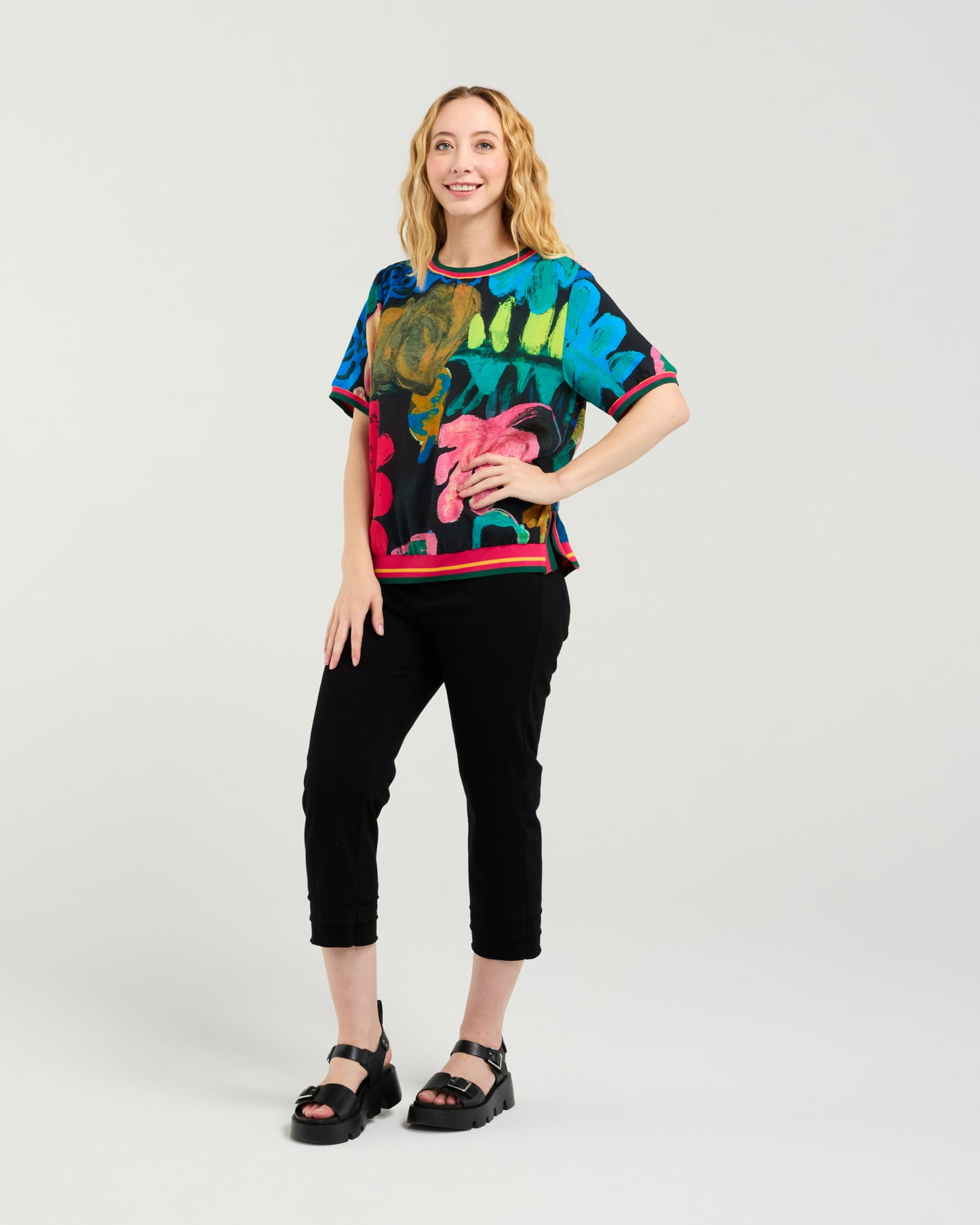 Zoe Top Midnight Fern
