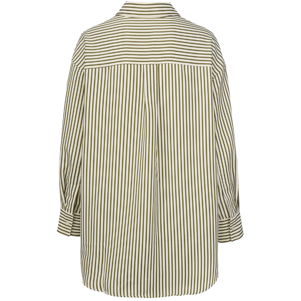 Sassy Striped Shirt Bonsai Green & White