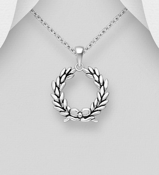 Sterling Silver Wreath Pendant