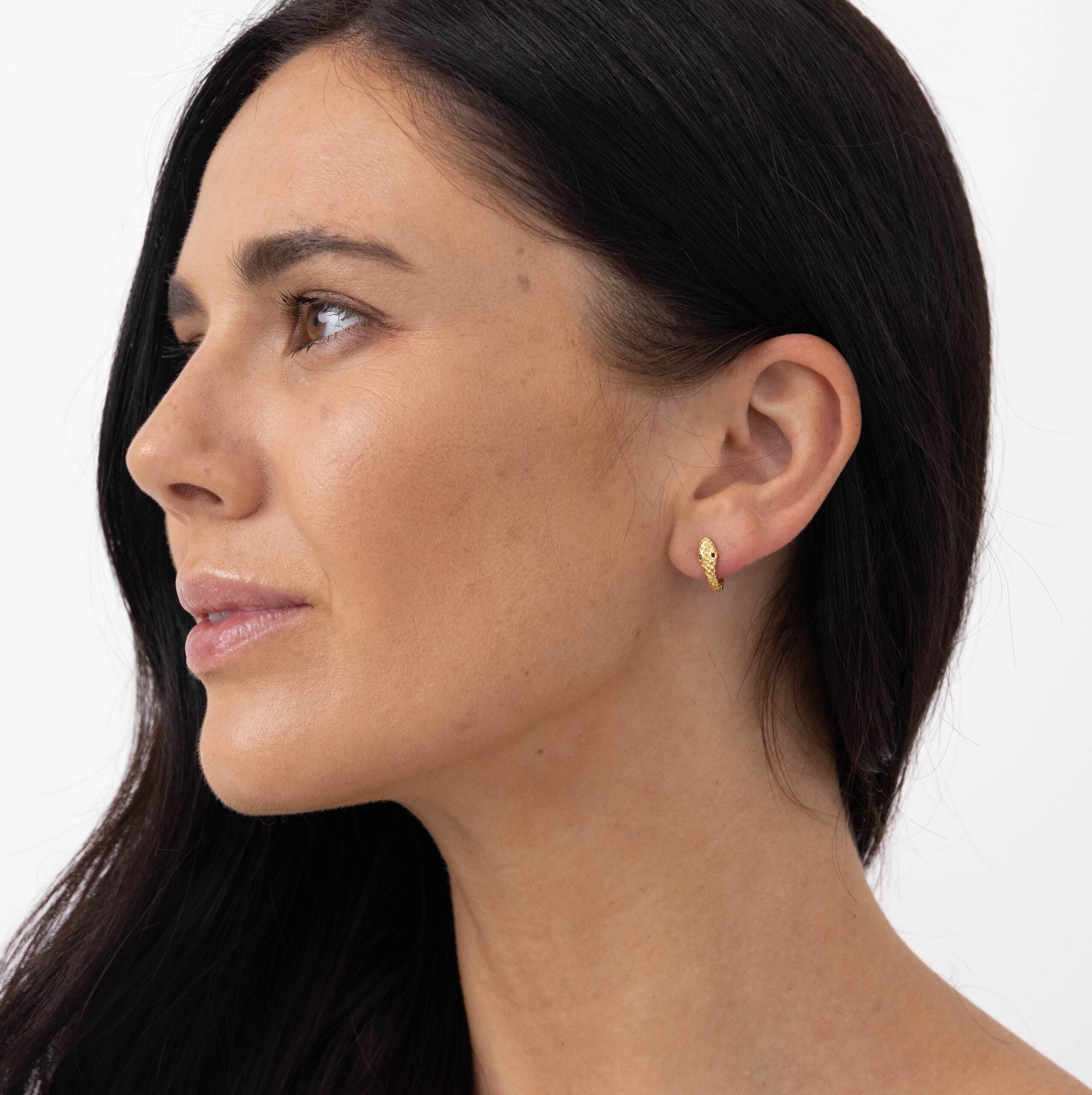 Serpent Mini Hoops – Silver