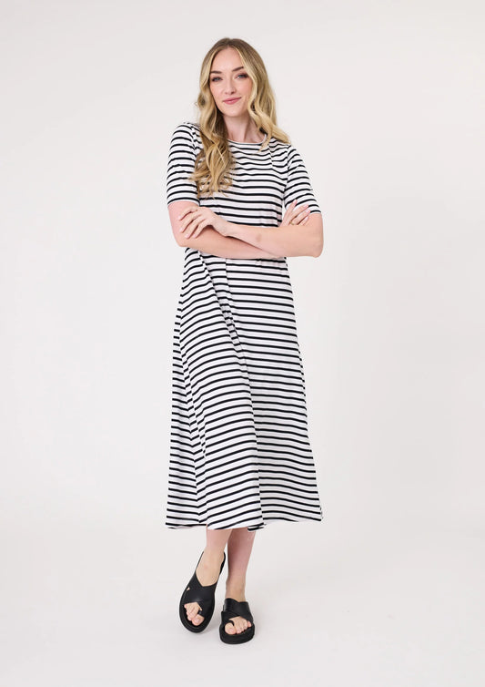 Sole Dress | Black and White Stripe