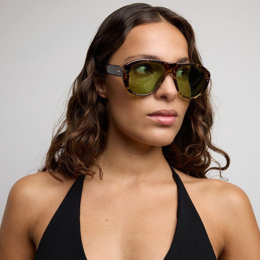 Szade Austin Sunglasses Havana/Lawn Green Lenses