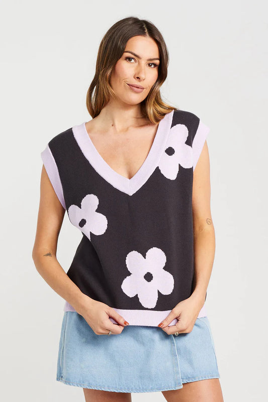 Thing Thing Bloom Vest - Coal Lilac