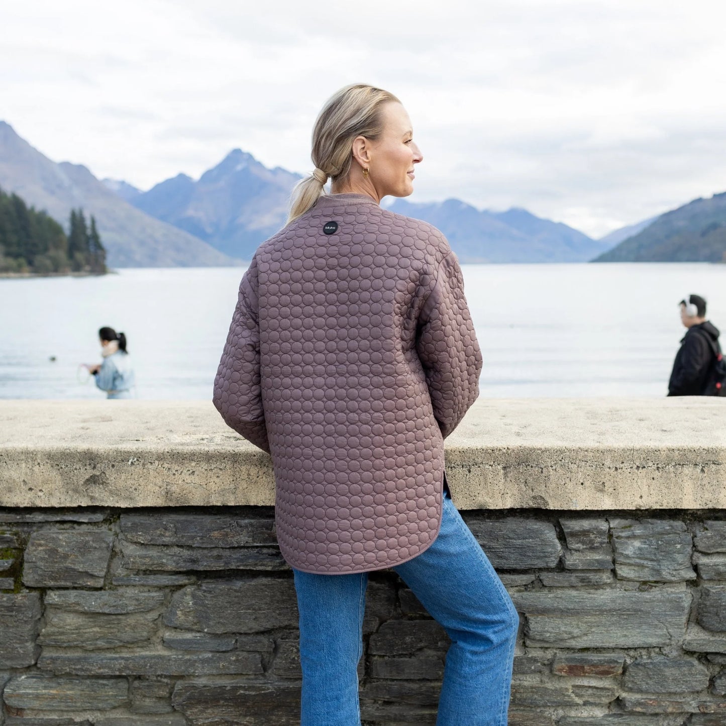 MOKE Tilly Quilted Bomber Jacket Cocoa Powder