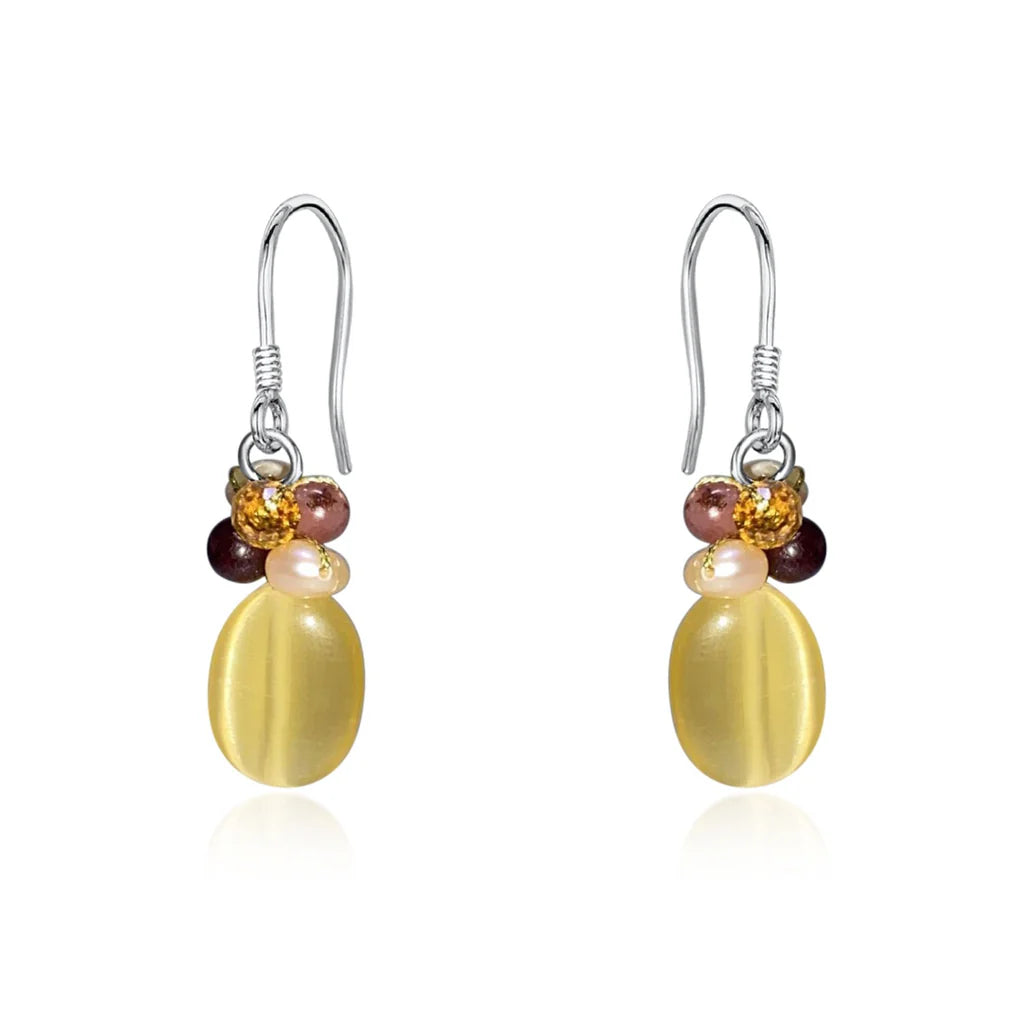 Areeya Agate Mustard Earrings
