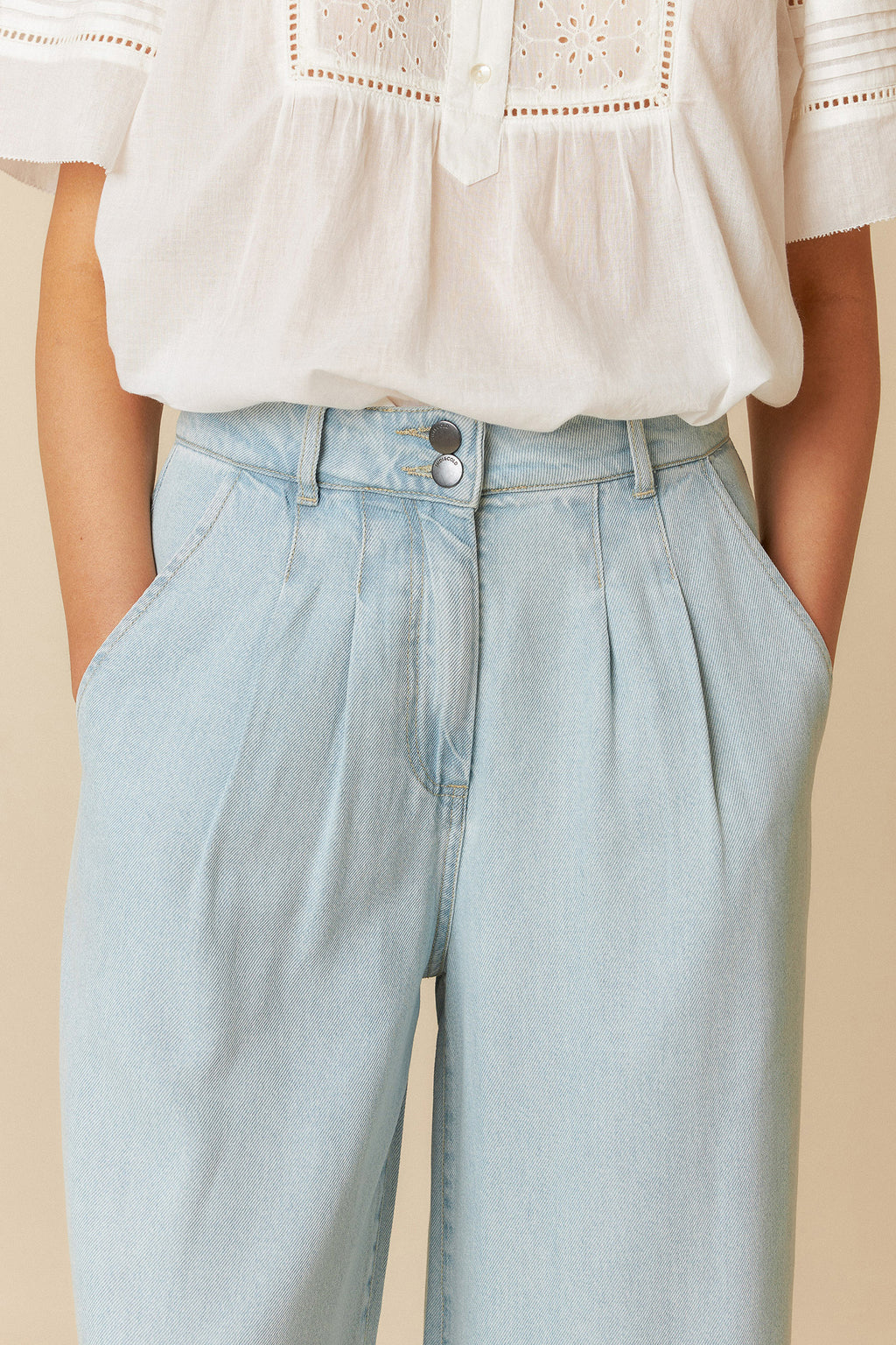 INDI + COLD Denim Effect Pants