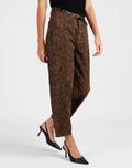 storm barrel leg jeans animal print