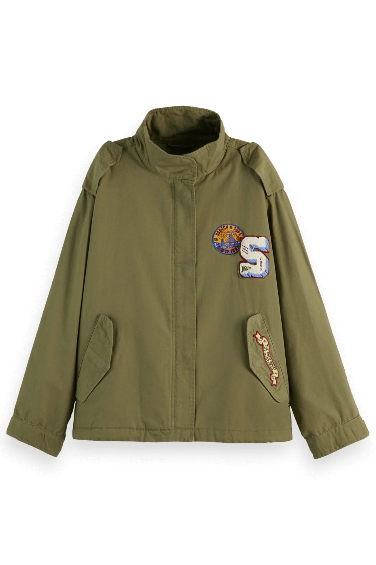 COTTON UTILITY JACKET WASHED MILITARY