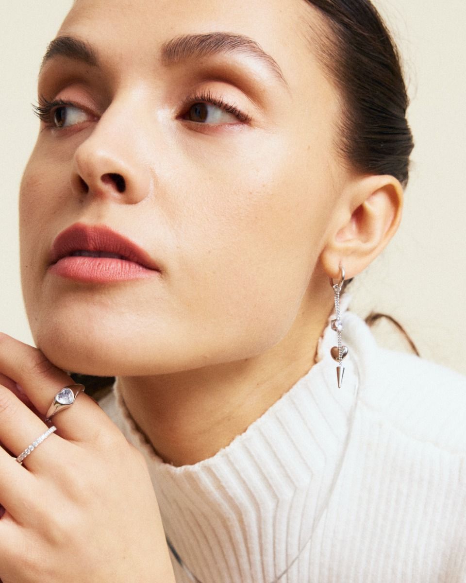EDBLAD Peak Hoops Multi Heart Steel