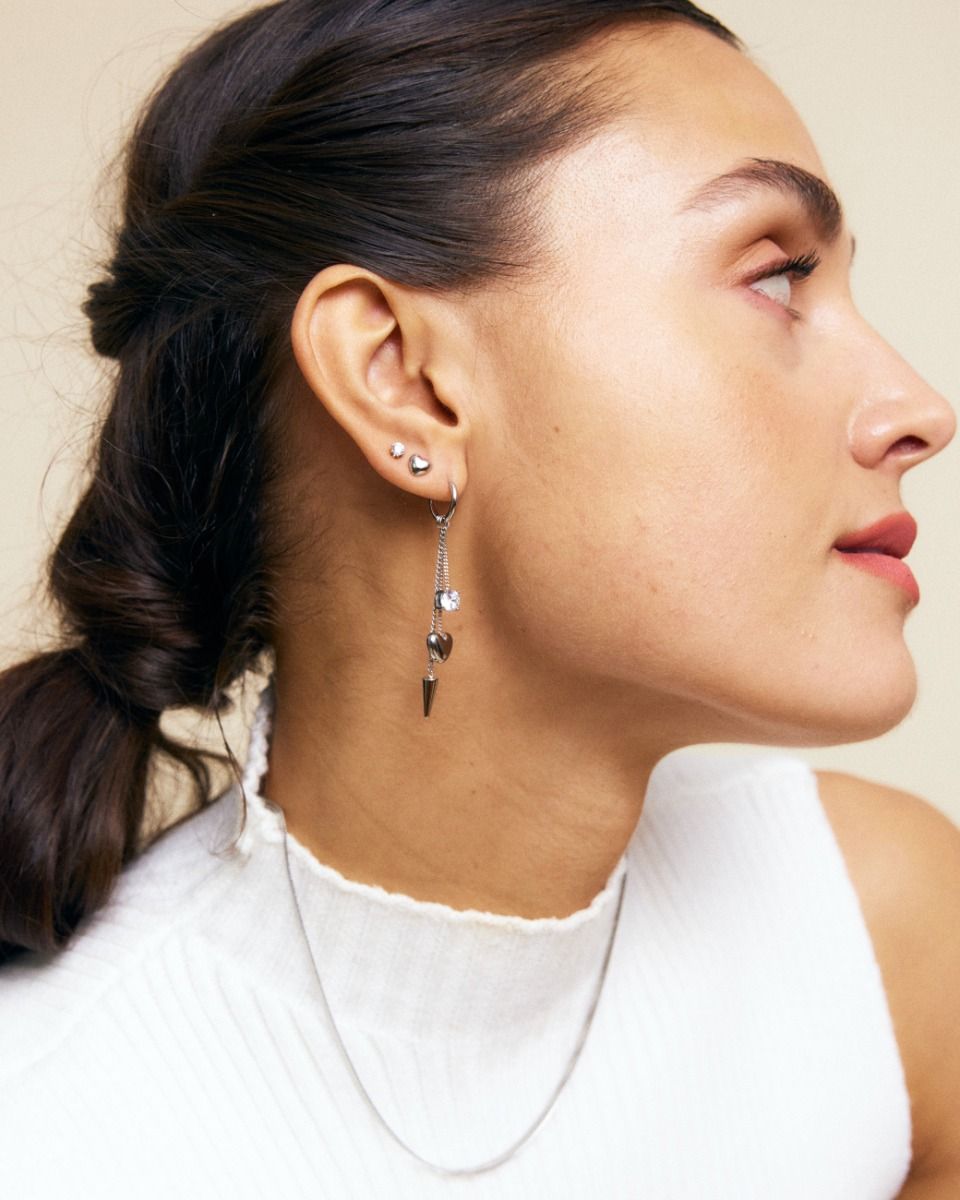 EDBLAD Peak Hoops Multi Heart Steel
