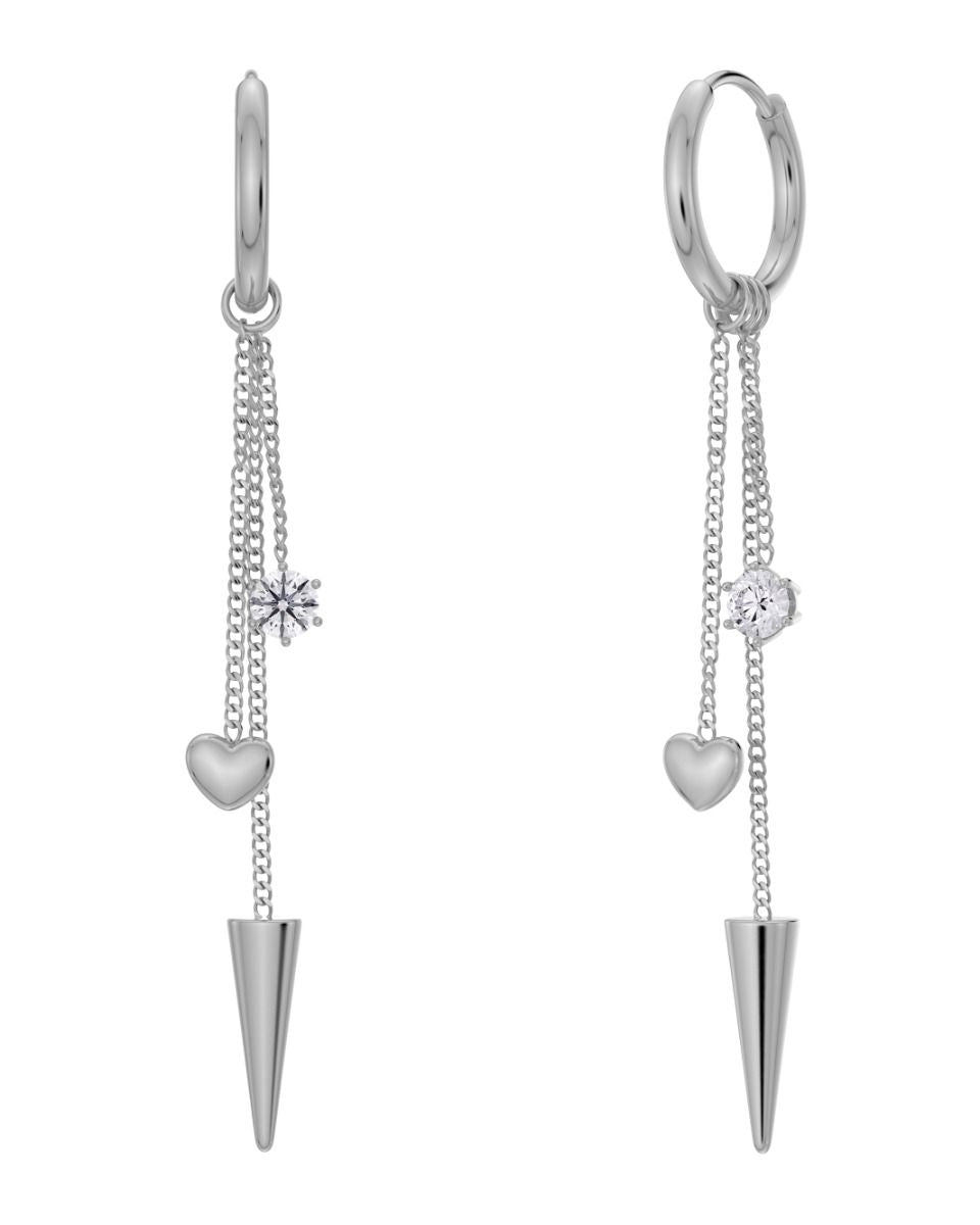 EDBLAD Peak Hoops Multi Heart Steel