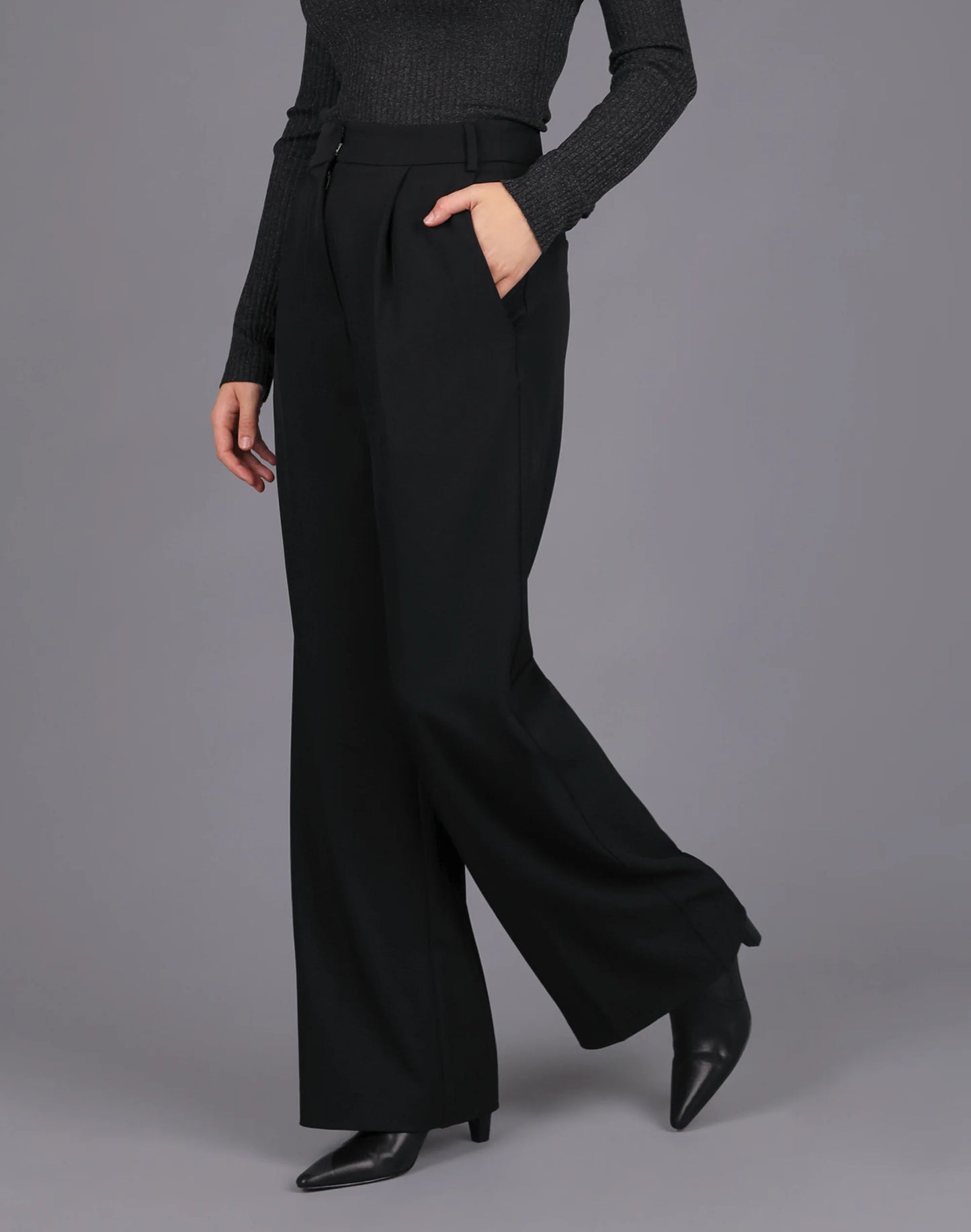 Front Pleat Wide Leg Pant