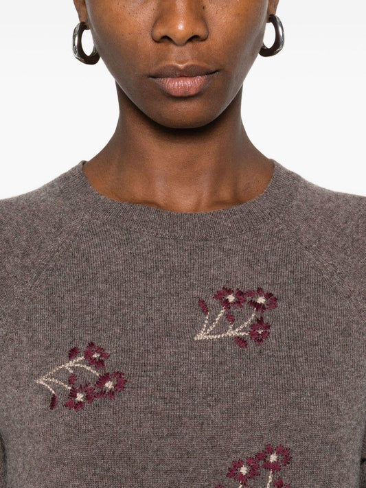 YERSE Jumper with Floral Embroidery