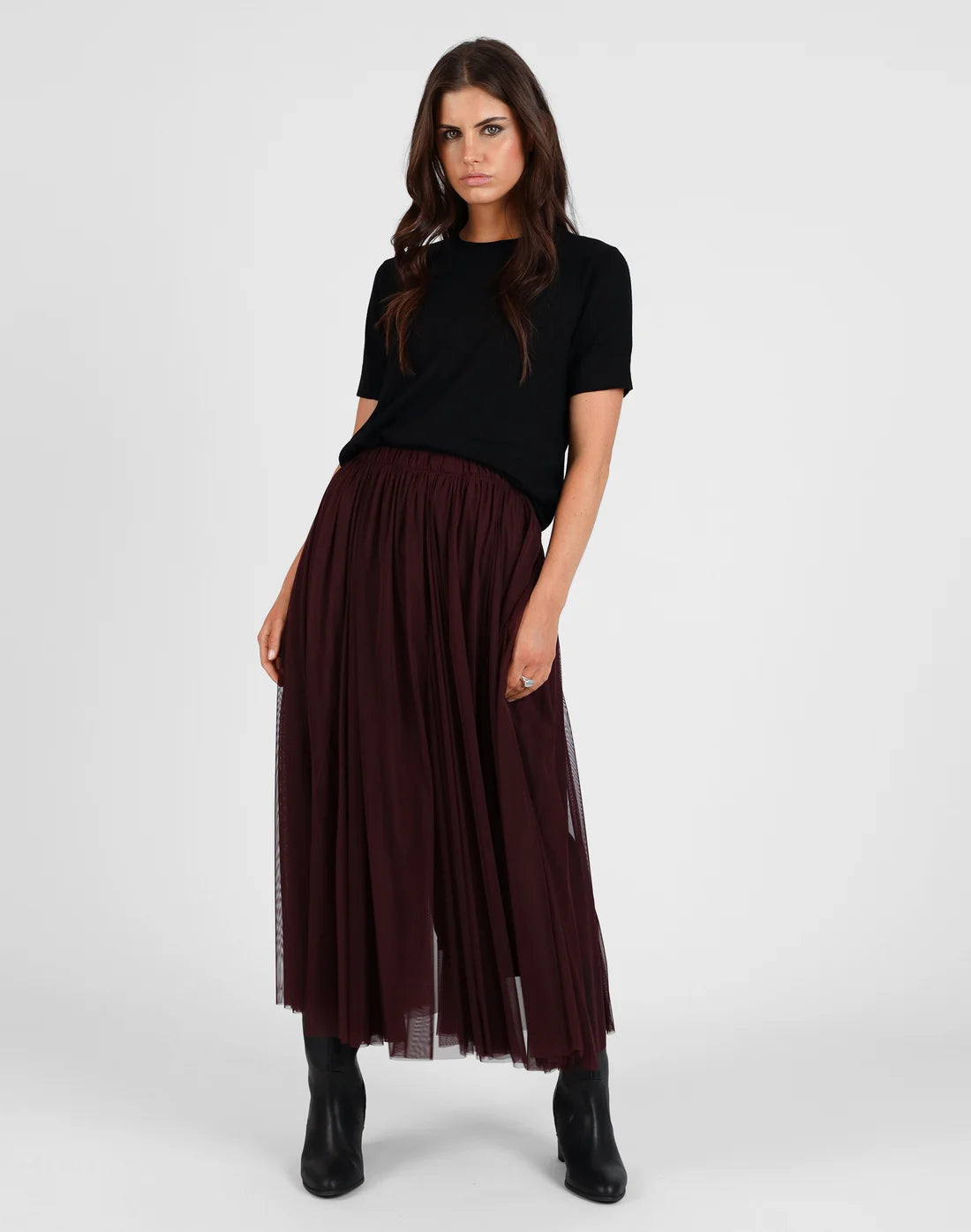 Mesh Godet Skirt