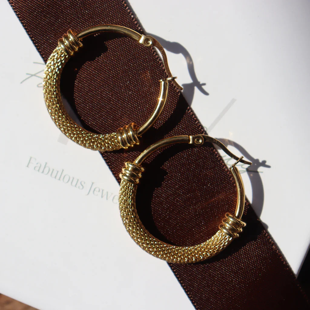 Fabuleux Vous Steel Me Mimi Hoops Yellow Gold