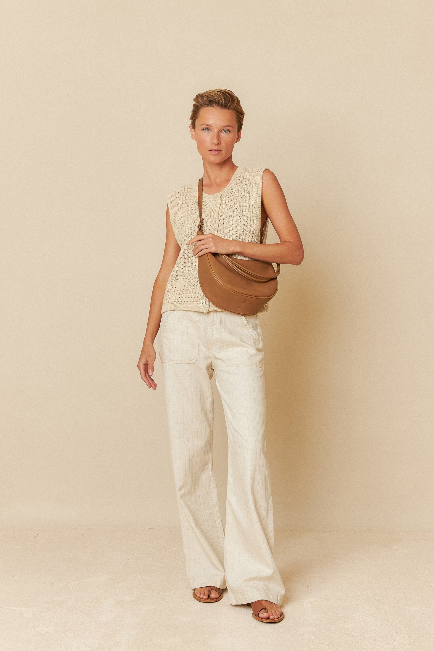 INDI + COLD HALF MOON LEATHER BAG