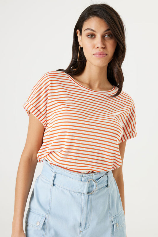 Garcia Orange Striped T-shirt P40205