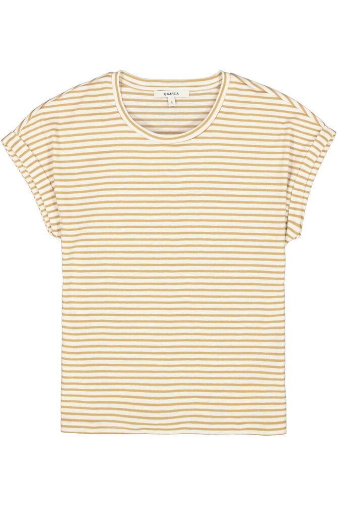 Garcia Beige gestreiftes T-Shirt P40205