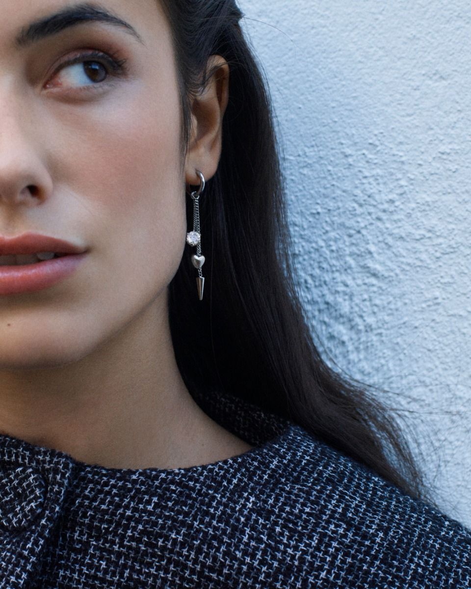 EDBLAD Peak Hoops Multi Heart Steel