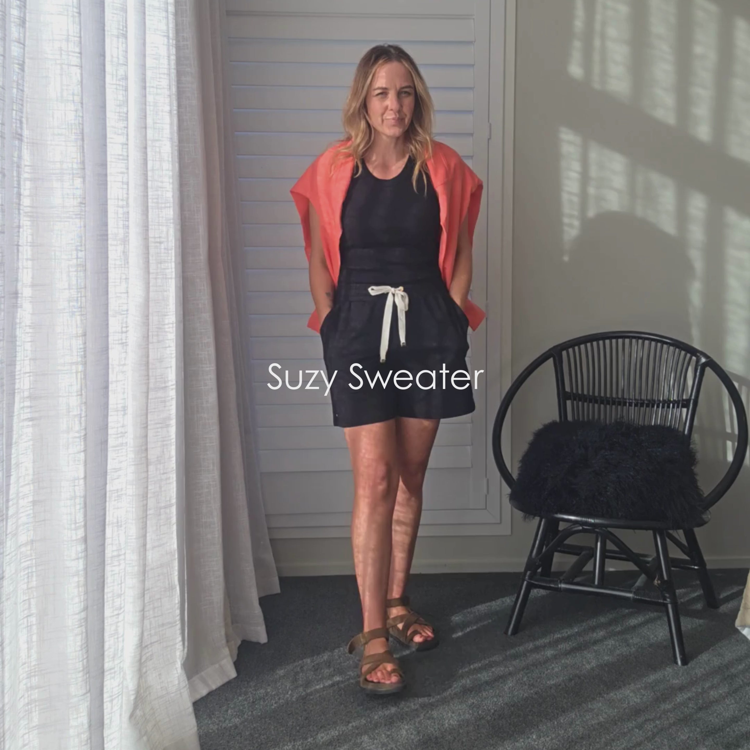 Suzy Women's Terry Cotton Sweatshirt Sunset Coral