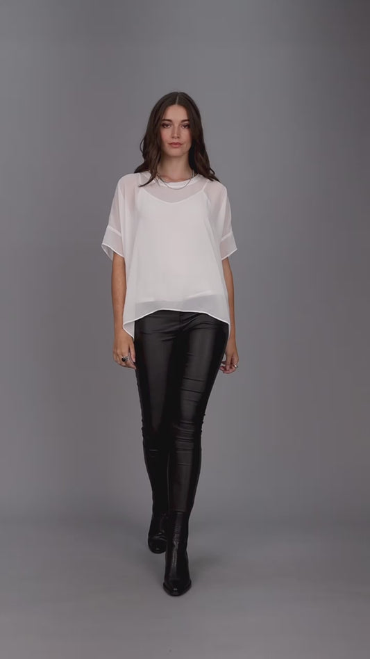 Storm Relaxed Sheer Short Sleeve Top