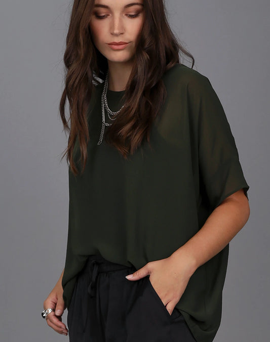 Storm Relaxed Sheer Short Sleeve Top