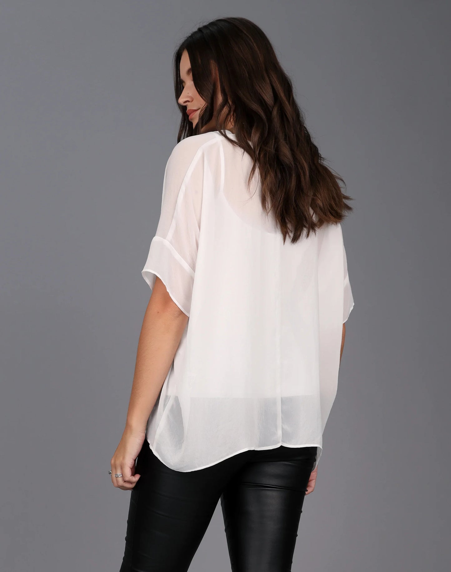 Storm Relaxed Sheer Short Sleeve Top